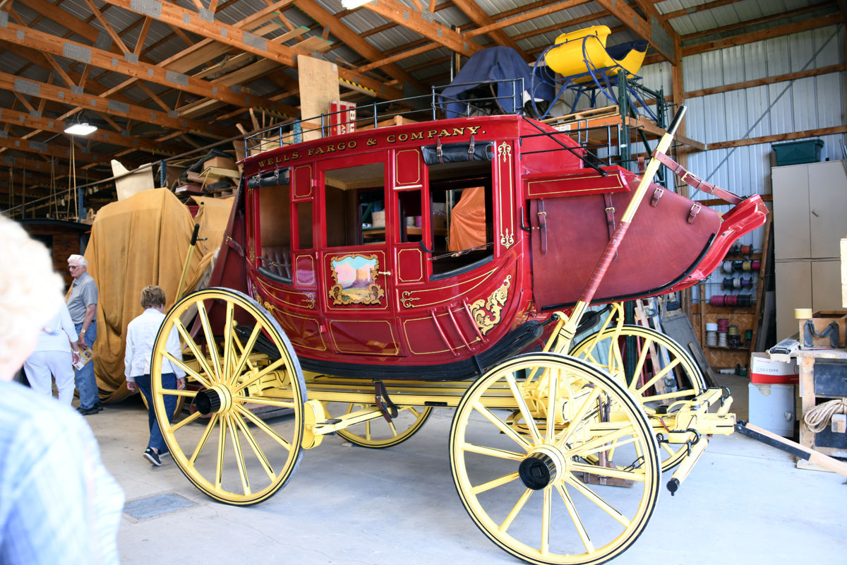 104 Wells Fargo wagon at Hansen Wheel and Wagon Shop in Letcher, SD.JPG